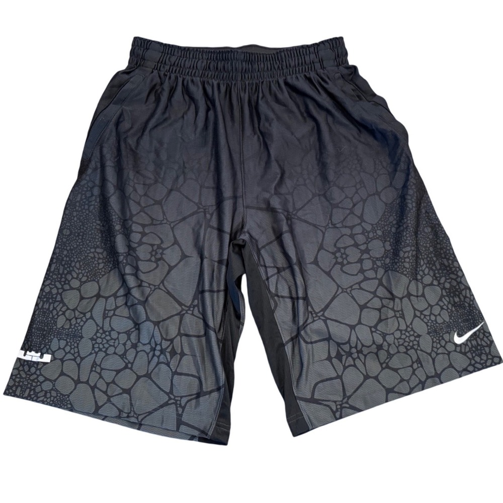 Nike LeBron James Dri-FIT Basketball Shorts Mens Medium Black Grey Graphic